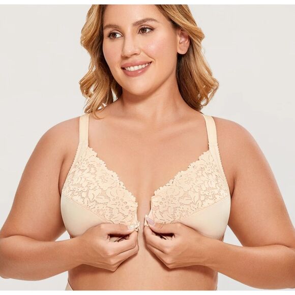 NEW Delimira Beige Front Close Bra 48B - Picture 3 of 11